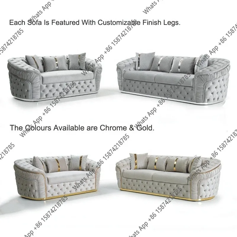 J C Plush Velvet Sofa And Love - Furniture Leg Set recension och pris