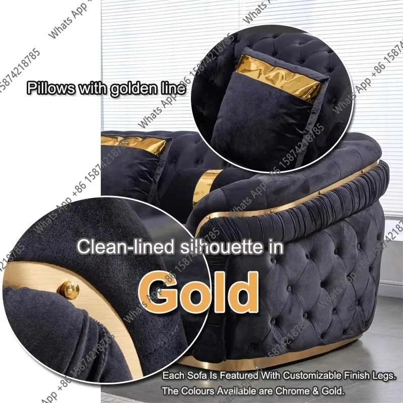 J C Plush Velvet Sofa And Love - Furniture Leg Set recension och pris