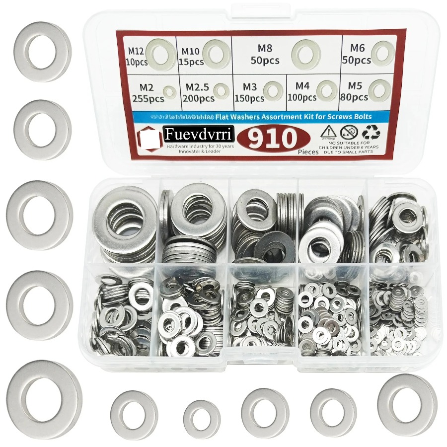 910/200pcs Flat Washers Assort - Furniture Hardware Replacement Parts recension och pris