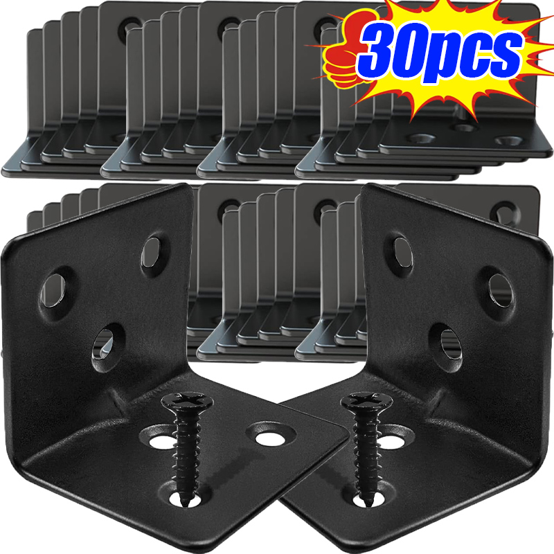 10/30pcs Black L-shaped Right  - Furniture Hardware Connectors recension och pris