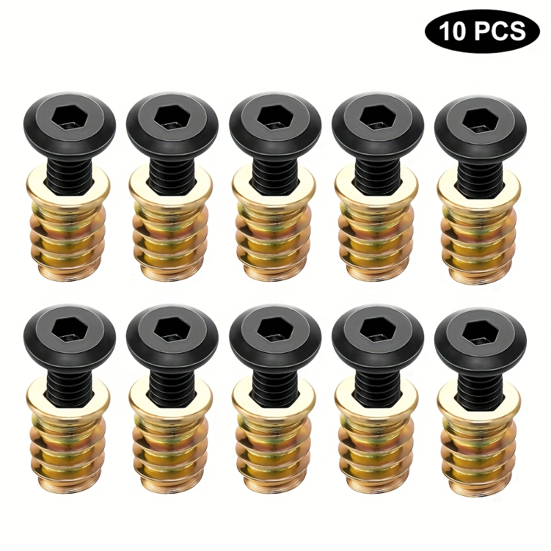 10PCS Threaded Inserts Nut Com - Furniture Hardware Connectors recension och pris