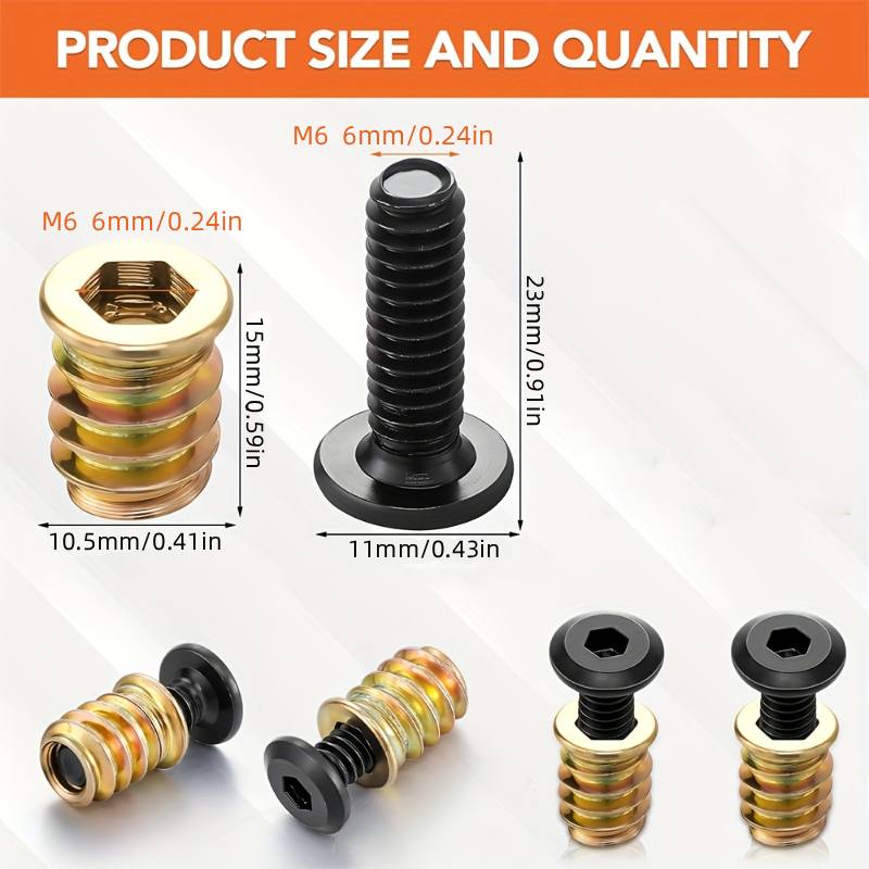 10PCS Threaded Inserts Nut Com - Furniture Hardware Connectors recension och pris